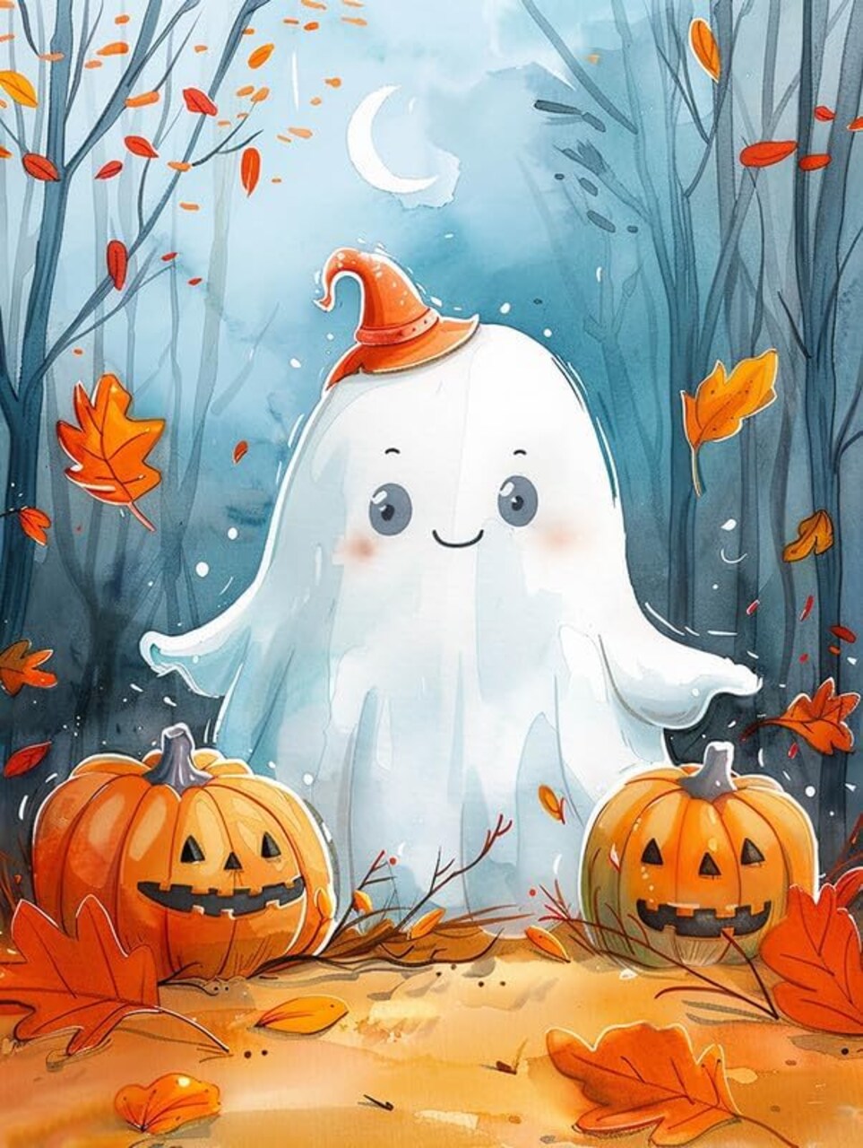 5D Diamond Painting Kit for Adults – Halloween Ghost & Pumpkin Scene, Full Drill DIY Rhinestone Art, Beginner-Friendly Gem Canvas for Home Wall Decor (christmas-0A1) 12x16 Inch